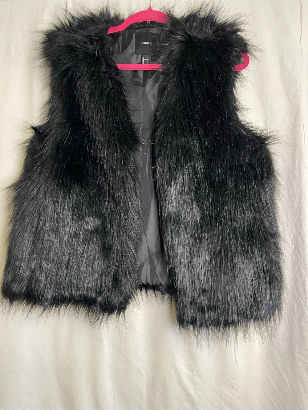 Forever 21 Black Faux Fur Kids Vest
